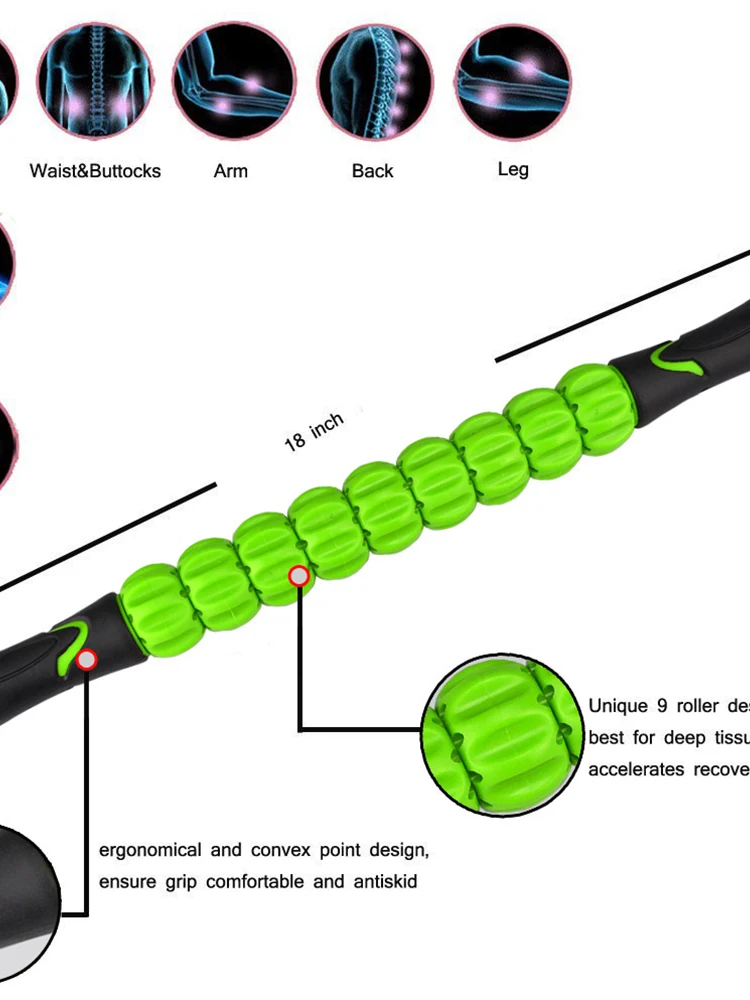筋肉のリラクゼーションのためのマッサージローラー,フィットネス,スポーツ,ストレス,リラクゼーション,日焼け止め,リンパのケア