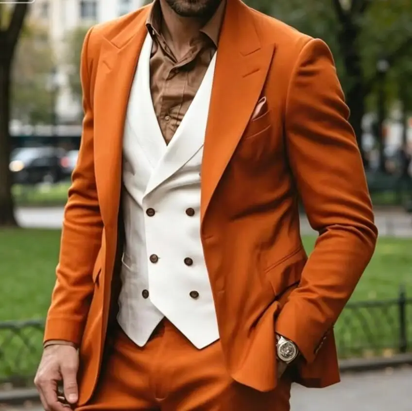 

3 Piece Formal Wedding Suits for Men 2026 Slim Fit Best Man Prom Dress Groom Tuxedos Dinner Beach Party Suit (Jacket+Vest+Pants)