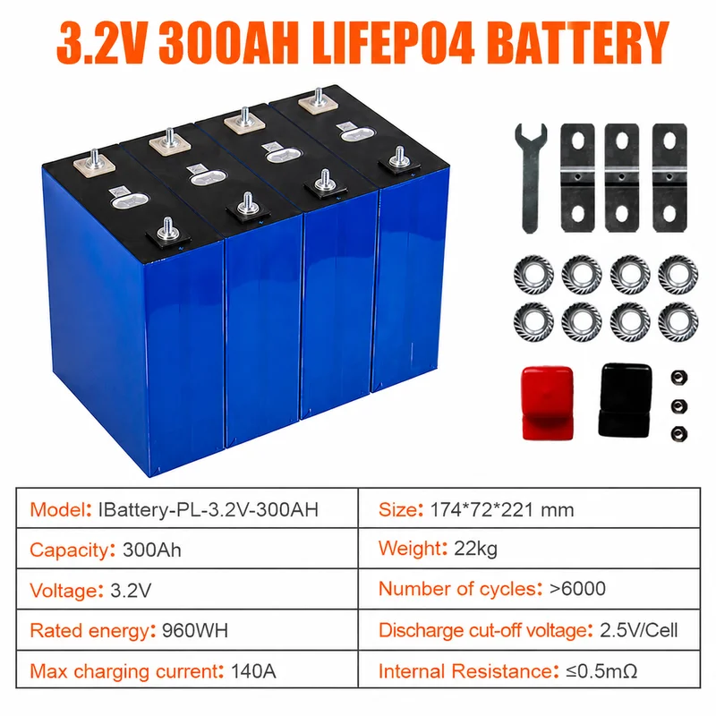 POWLAND 4PCS 3.2V 320Ah 280Ah 150Ah 100Ah LiFePO4 Oplaadbare batterij DIY 12V Voor Elektrische Auto RV zonne-energie Golfkar EU