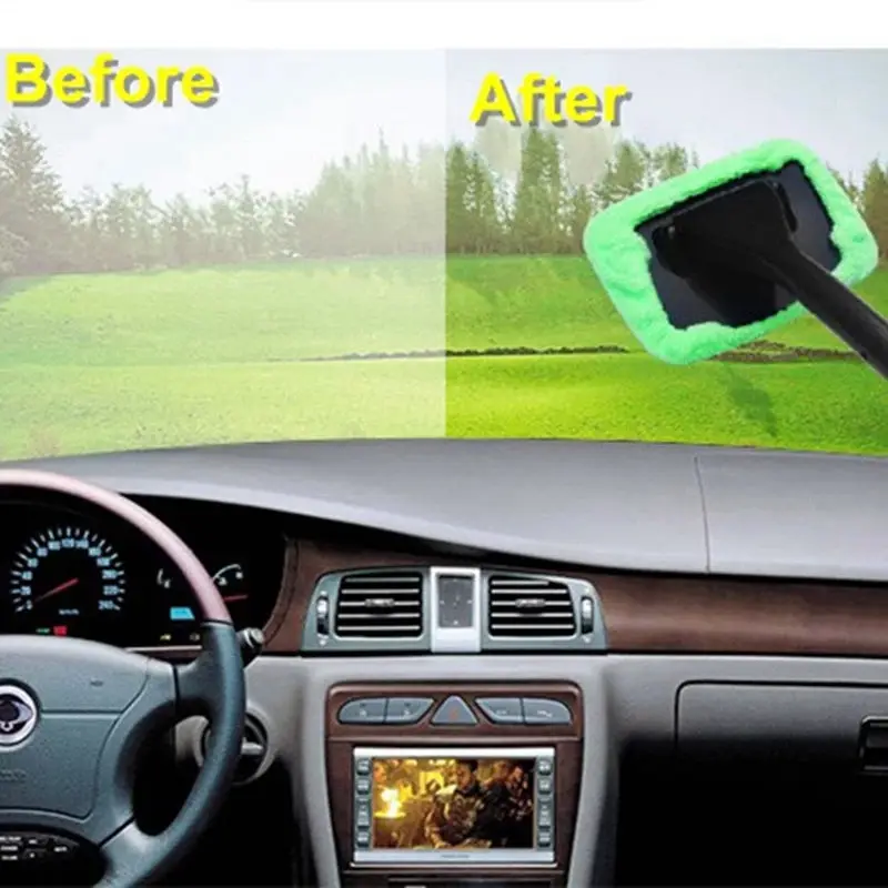 Car Window Windshield Cleaner Brush Wiper Microfiber Cloth Auto Cleaning Wash Brush With Long Handle Car Accessories