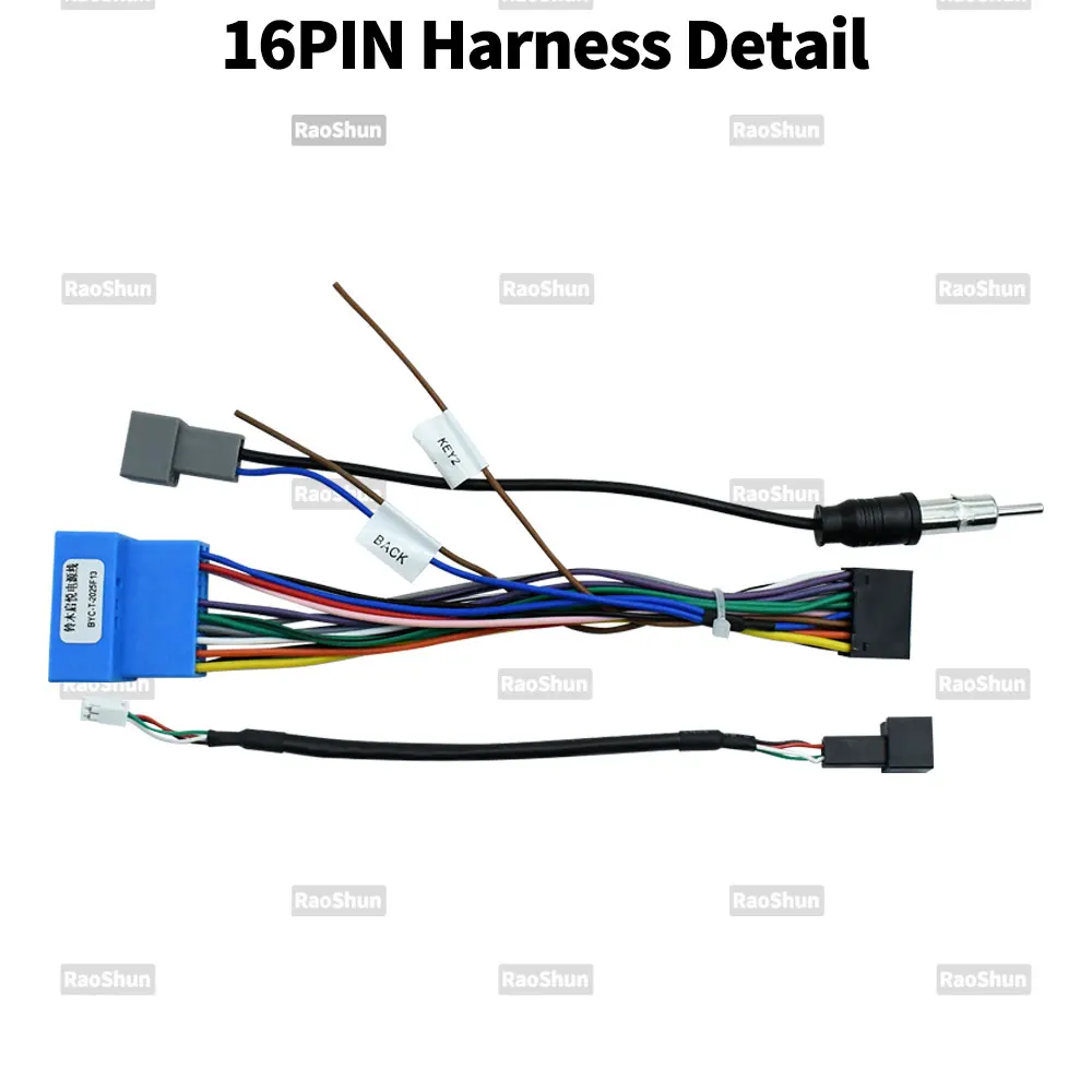 Car Android Radio Multimedia Screen 16 Pin Harness Connecter