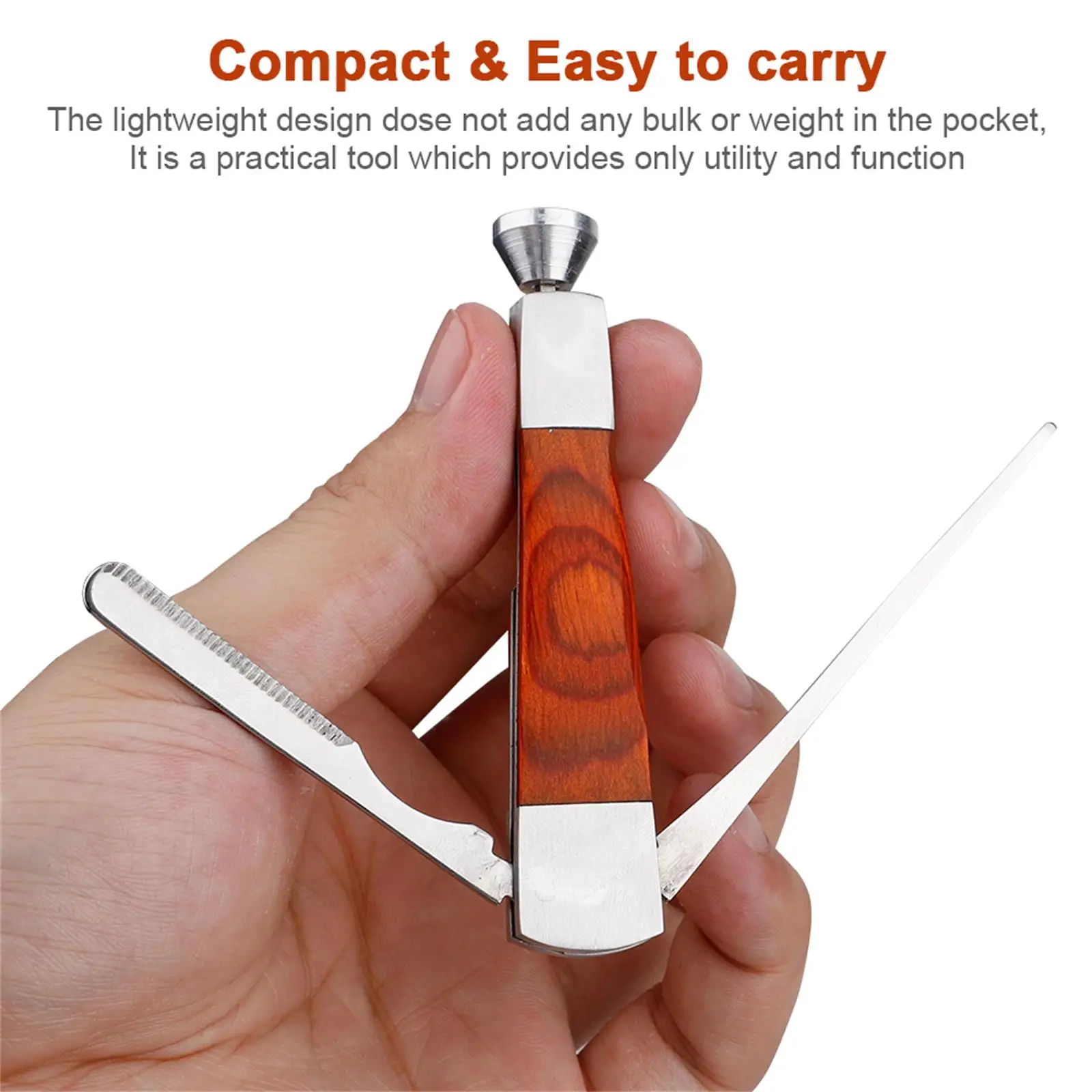 1pcs Multifunction Red Wood Smoking Pipe Cleaning Tool 3 in 1 Stainless Steel Smok Pipe Cleaner Accessories