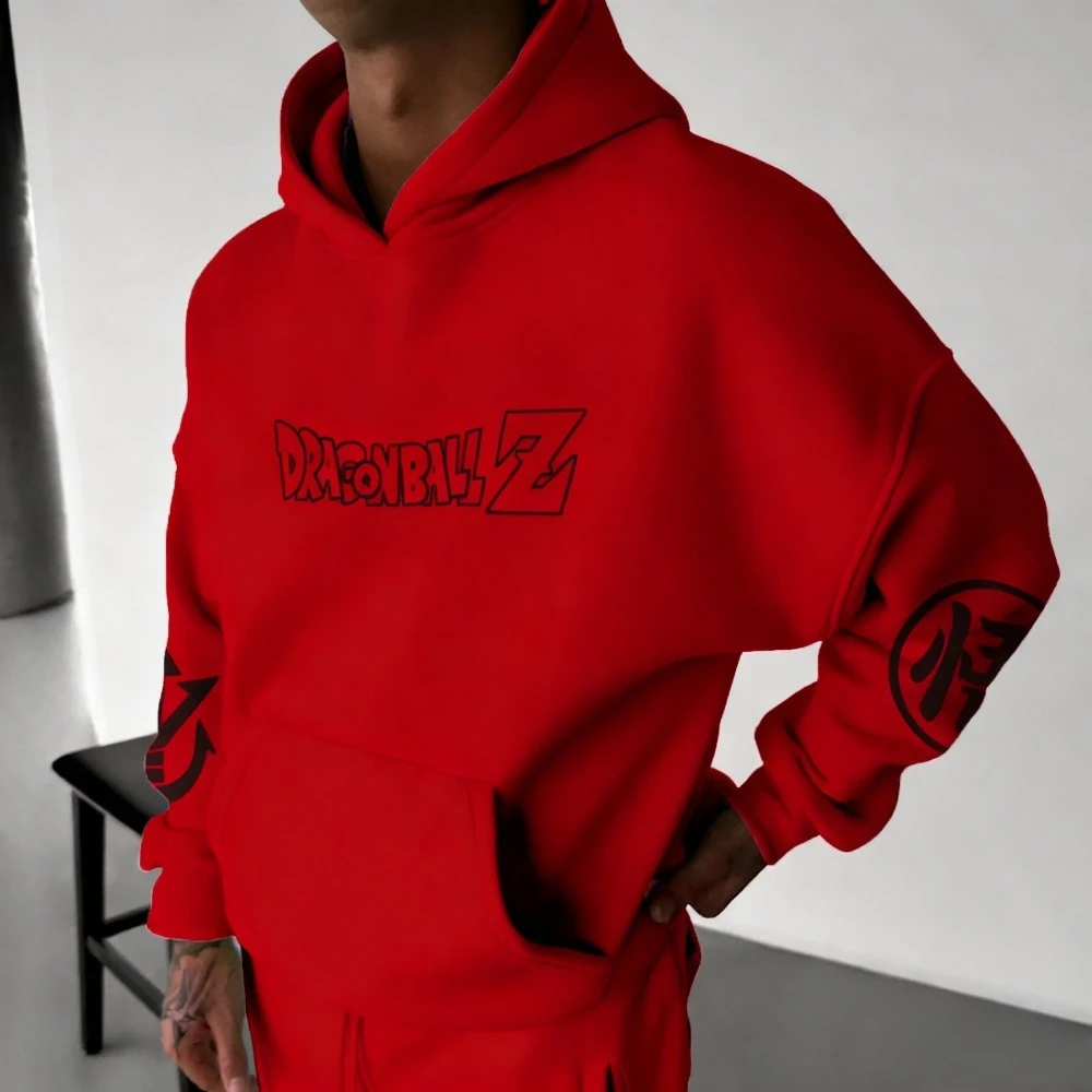 DRAGON BALL moletom com capuz masculino Son Goku Anime primavera outono e inverno meninos algodão simples manga comprida roupa pai-filho