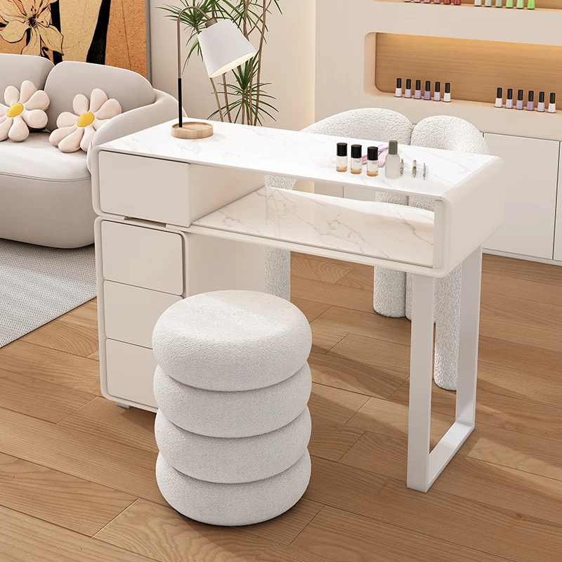 

Design Adjustable Nail Desk Storage Workstation Nordic Beauty Nail Desk Stand Makeup Mesa Para Manicure Nail Spa Furniture