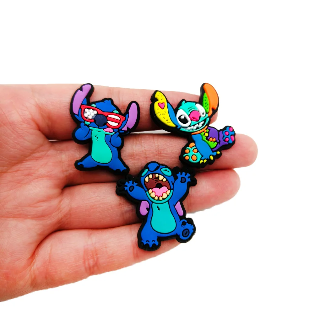 1pcs Disney cute Stitch series Shoe Charms Designer for Shoe Accessories Dreations for Classic Clog Kids X-mas Gift Hot Sale