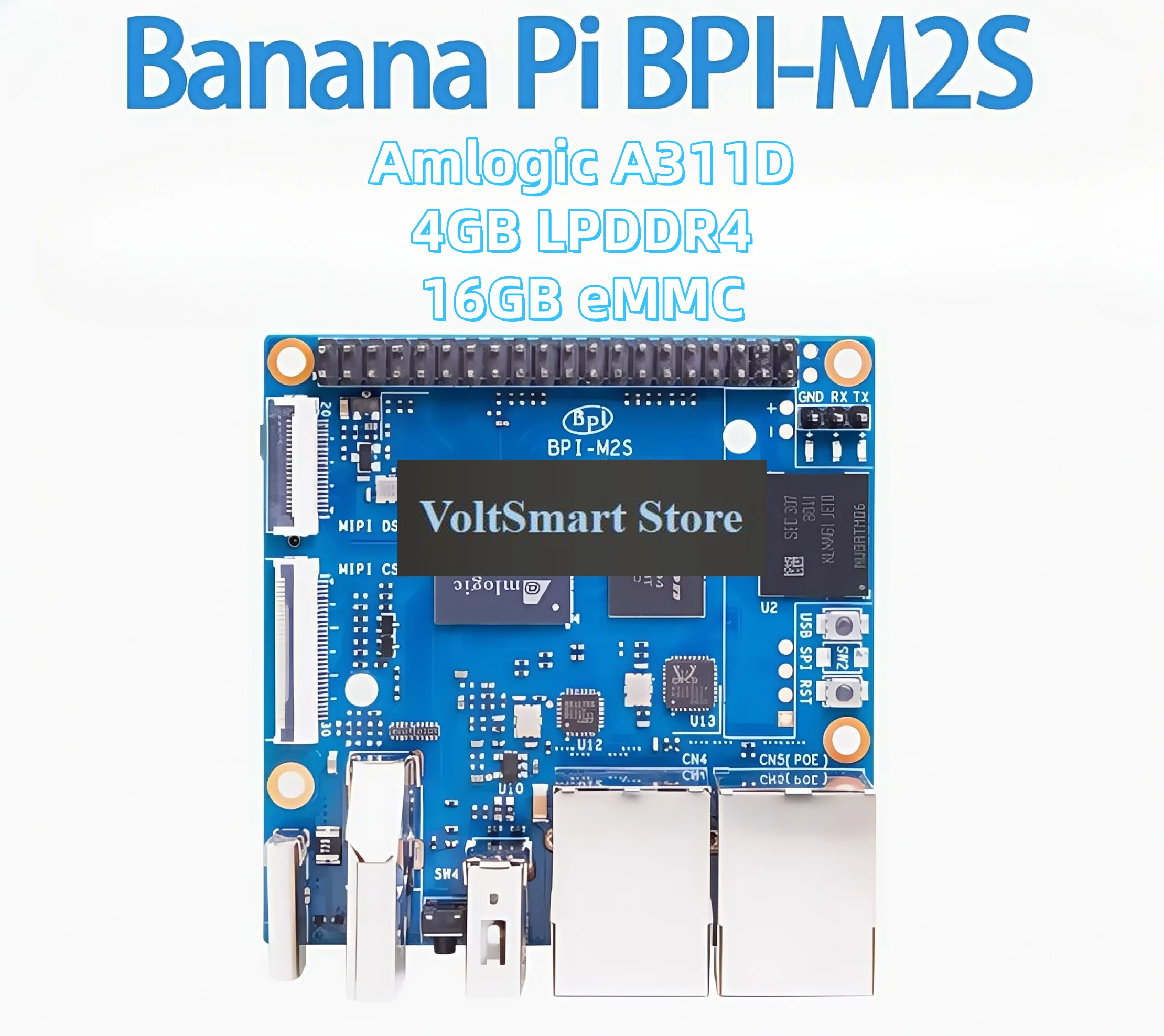 VoltSBanana Pi BPI-M2S Open Source Development Board A311D And S922X Optional