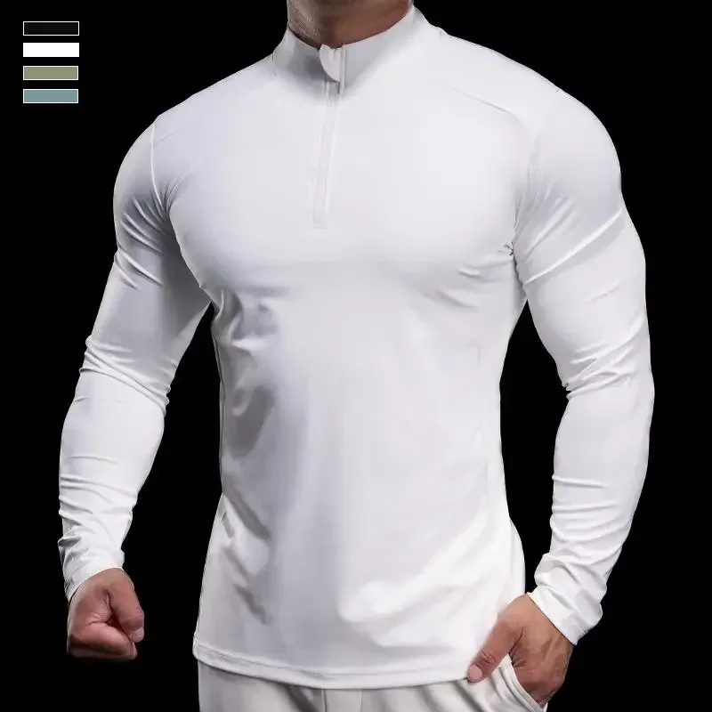 Men's Compression Tee Longs Sleeve Workout Gym T-Shirt Running Tops Quick Dry Comfort Sports Bodybuilding Training Shirts