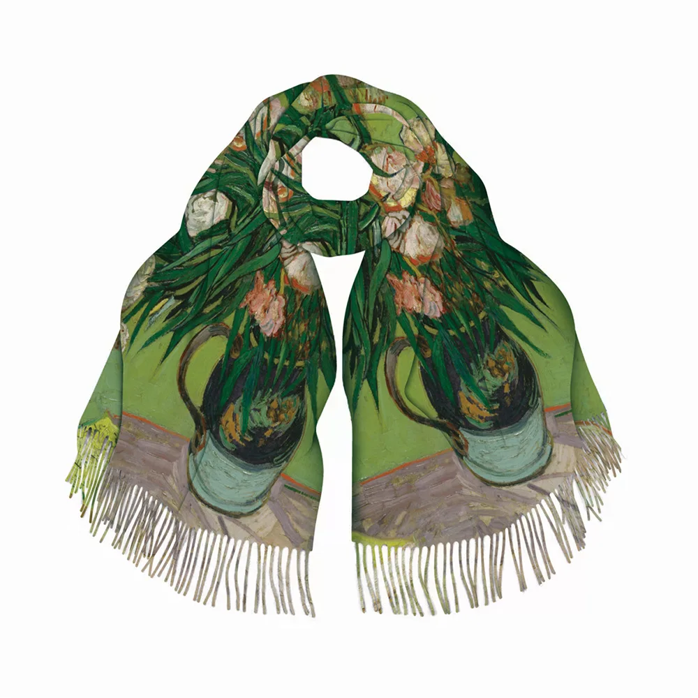 

Шаль из искусственного кашемира с французским художественным винтажным узором 200x70 см, весенний шарф, легкий, без катышков, для путешествий