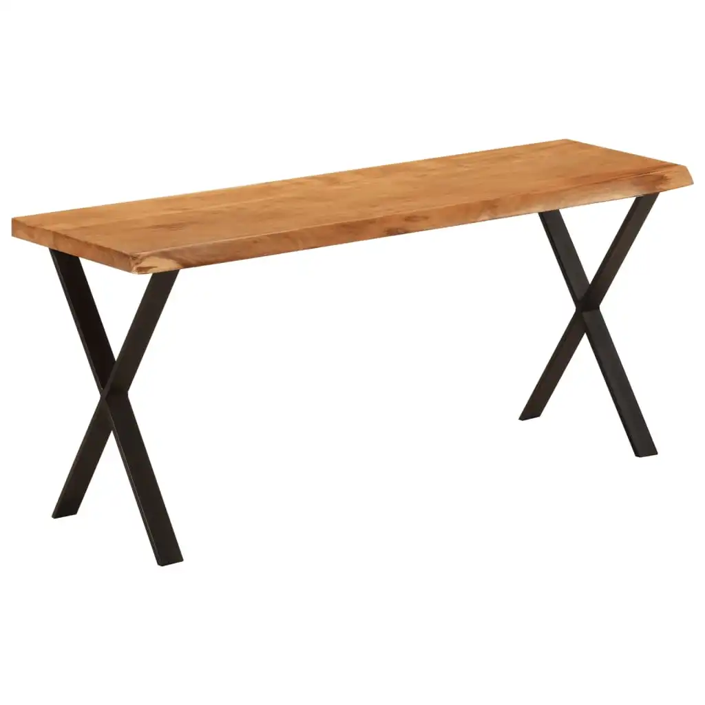 Bank mit Naturkante, 105 cm, aus massivem Akazienholz, Nachttischbank, Schlafzimmer-Freizeitbank mit Stauraum für Schlafzimmer, Eingangsbereich