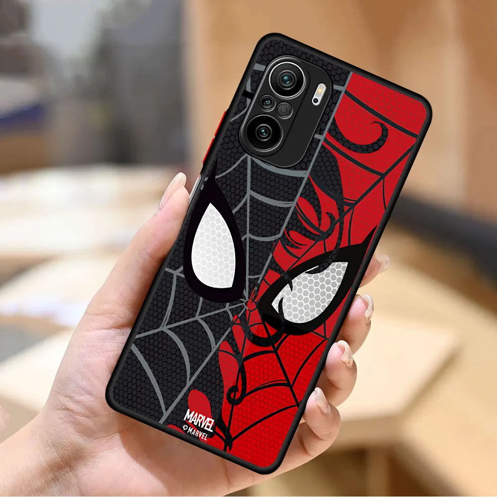 Matte Cover Phone Case for Redmi Note 10S 9 11 Pro 11S 11T 9S 12S 12 13 Pro 10 Pro 9T 5G 4G 9Pro Silicone Marvel Sipider man