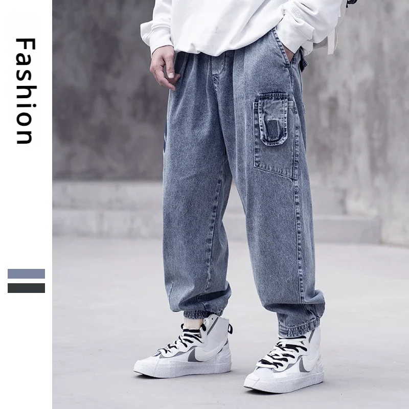 

Men's Loose Jeans Spring Oversize Trousers Casual Wide-leg Pants Fashion Street Hip Hop Jeans Streetwear Cowboy Pant Black Denim
