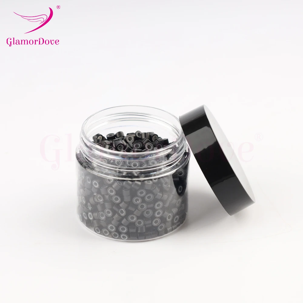 GlamorDove 1000 Stück 4 mm Mikroringe für Haarverlängerungen, Mikrolinks für Haare, mit Silikon ausgekleidete Haarverlängerungsperlen, Werkzeuge, Zubehör – Detail 11