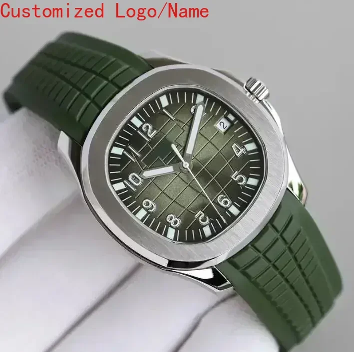 ساعات آلية أوتوماتيكية للرجال AQUANAUT 5167A ساعات رياضية من الفولاذ المقاوم للصدأ relogio حزام مطاطي أسود أزرق مخصص #1