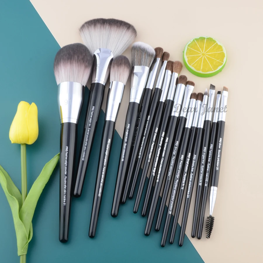 S series Pro Makeup brushes Powder fan foundation blusher highlight Make up brush Big size black handle synthetic hair Well made