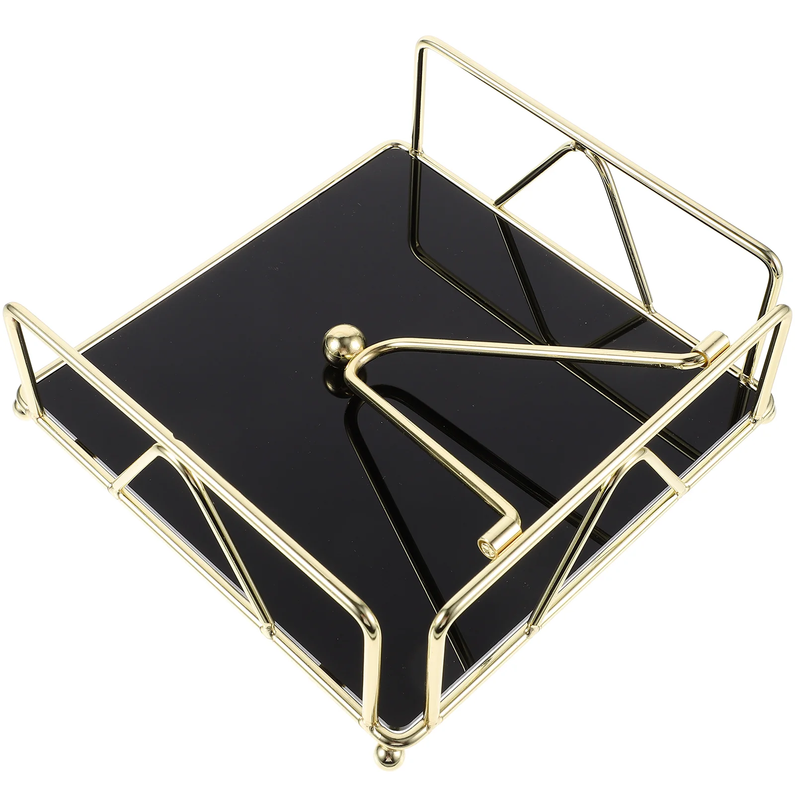 Golden Iron Acrylic Desktop ganizer Napkin Holder Paper Towel Dispenser Metal Storage Rack Vintage Standing Towel Holder For
