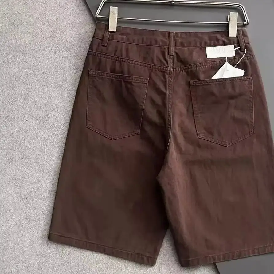 BC Italian men's clothing summer new fashion embroidery old money style men's washed jeans casual simple shorts