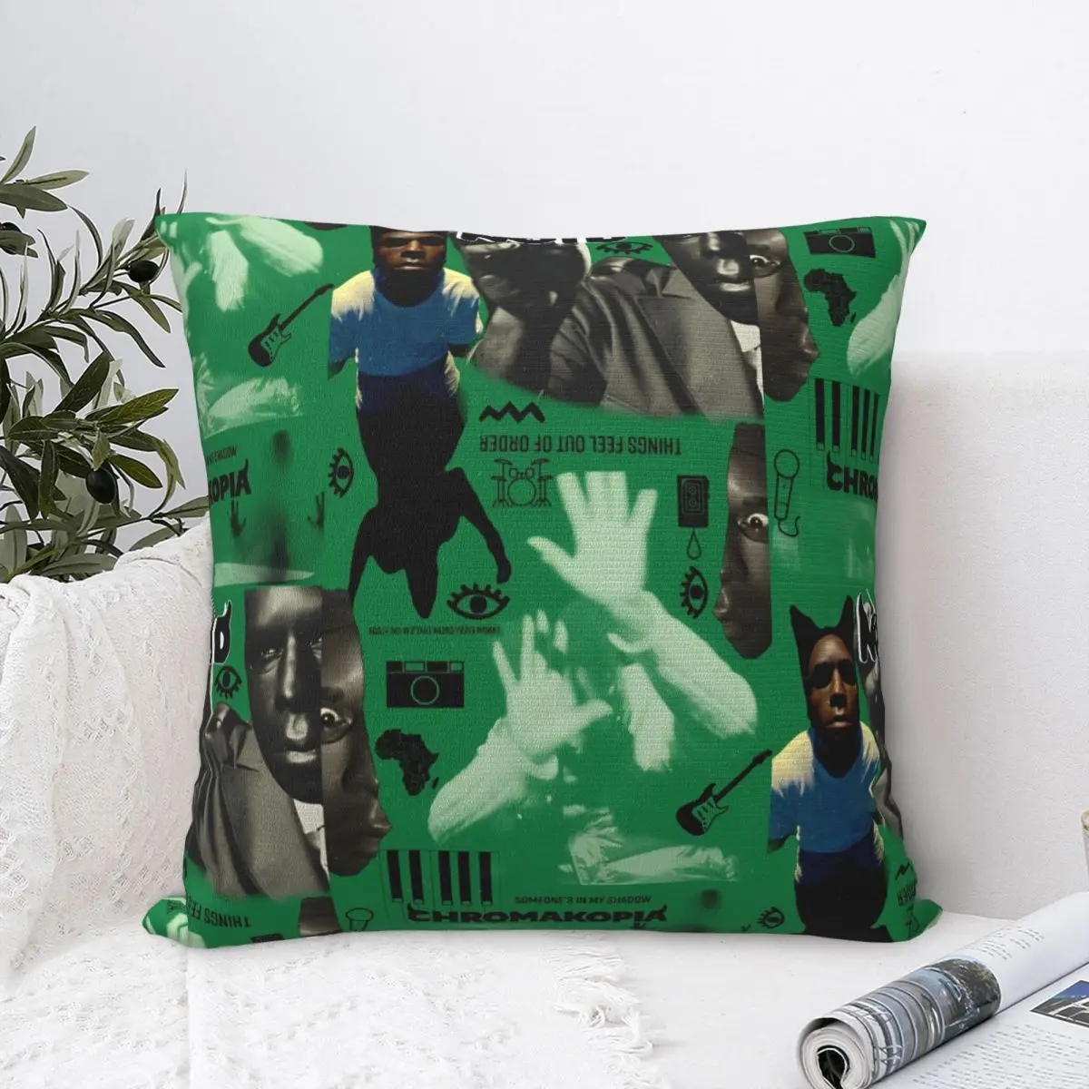 Tylers The Creator Chromakopia Tour 2024 Square Pillow Case Rapper Cushion Cover Novelty Decorative Pillowcover for Seat 18