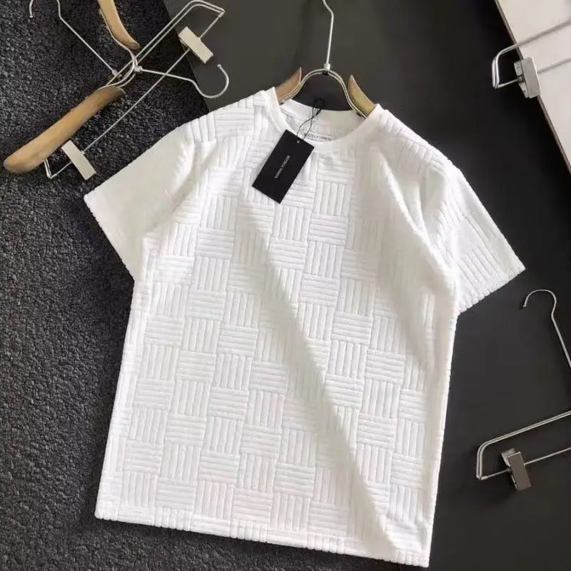 

Men's fashion brand summer loose five-quarter sleeve new Internet celebrity trend ins simple print top trend