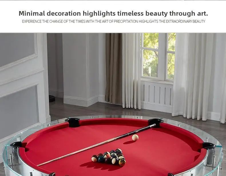 Tavolo da biliardo per il ricreazione domestica Tavolo da biliardo rotondo in vetro temperato