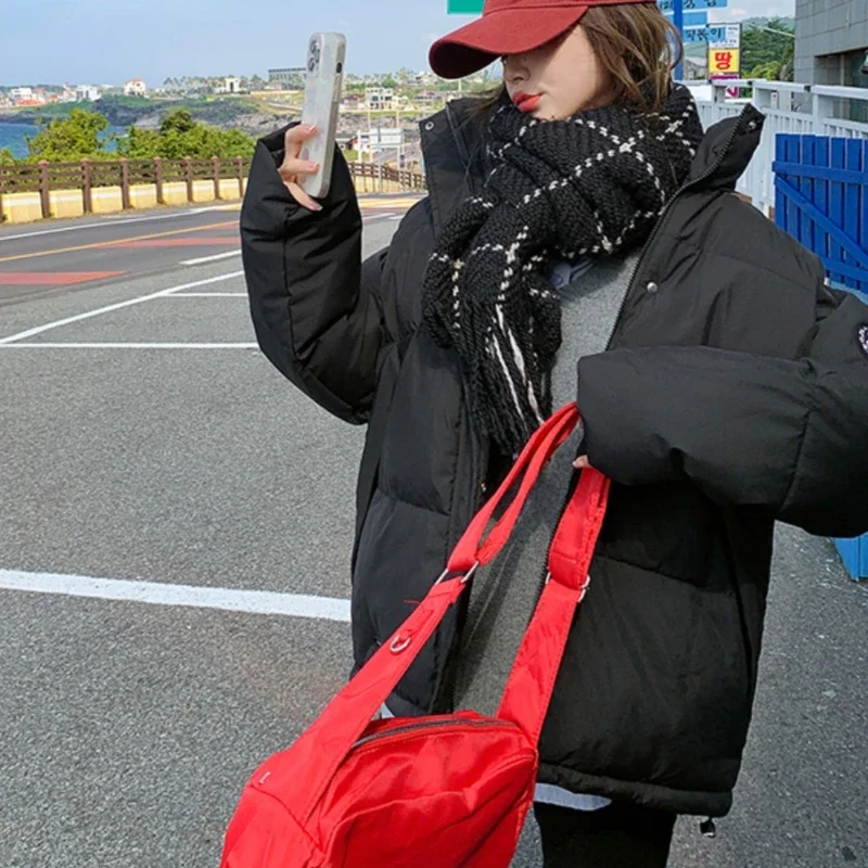 Parkas largas com bolsos para mulheres, streetwear chique, outwear com todos os jogos, outwear quente para meninas doces, estética e Ulzzang, outono e inverno, novidade