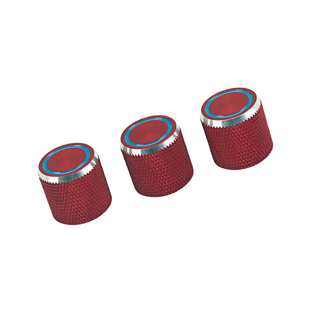 

3Pcs Volume Tone Control Knobs Metal Guitar Parts for Electric Guitar Speed Pot Caps Replacement Gd136 Blue Ring Design