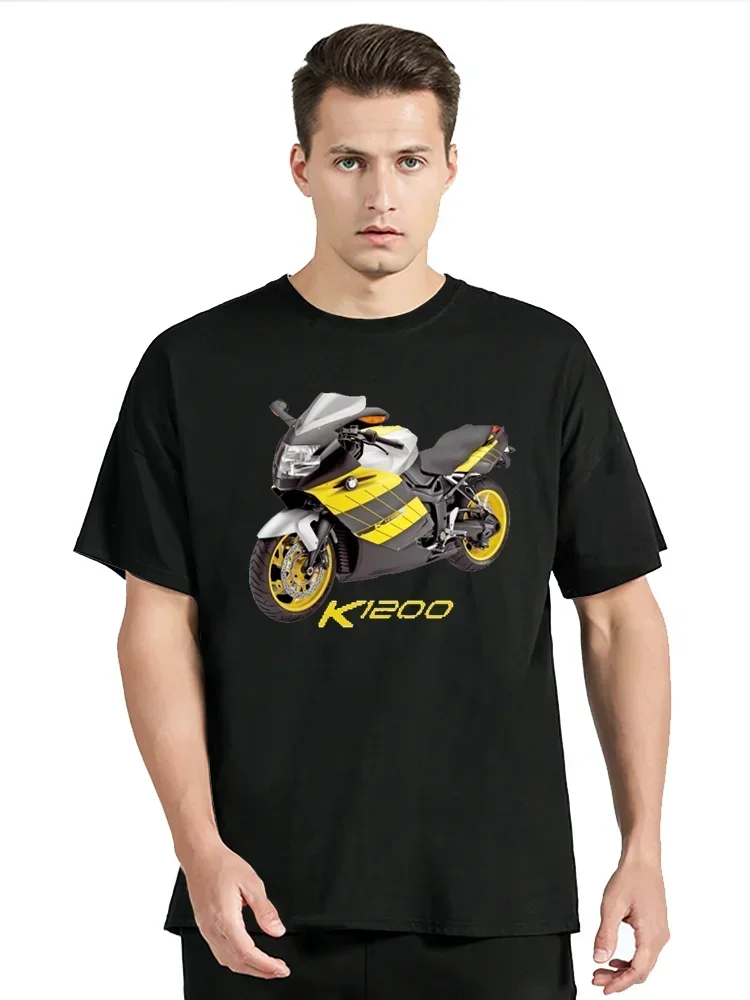 Fashion Brand Men's Cotton T-Shirt Slim Fit Tops R1200Rs, K1200S, K1300S, R1200Gs Rallye Motorcycle T Shirt Clothing Oversized