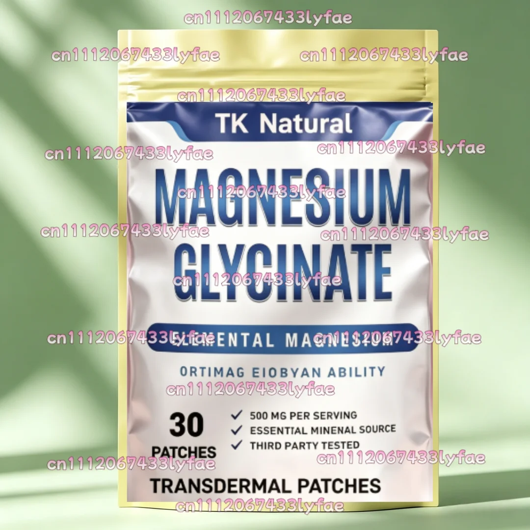 30 Patches Magnesium Glycinate Transdermal Patches Sleep Support & Stress Relief for Muscle Relaxation, Calm & Nerve Support