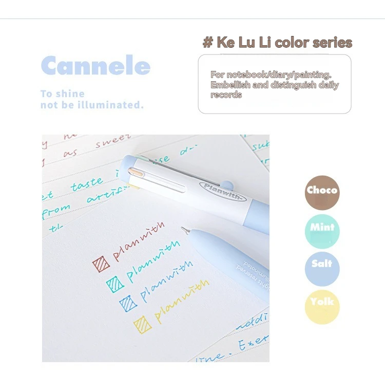 1 x Gelstift, mehrfarbiger Stift mit hohem ästhetischem Wert und mehreren Farben in einem, neutralem Stift, spezieller Markierungsstift für Notizen – Detail 8