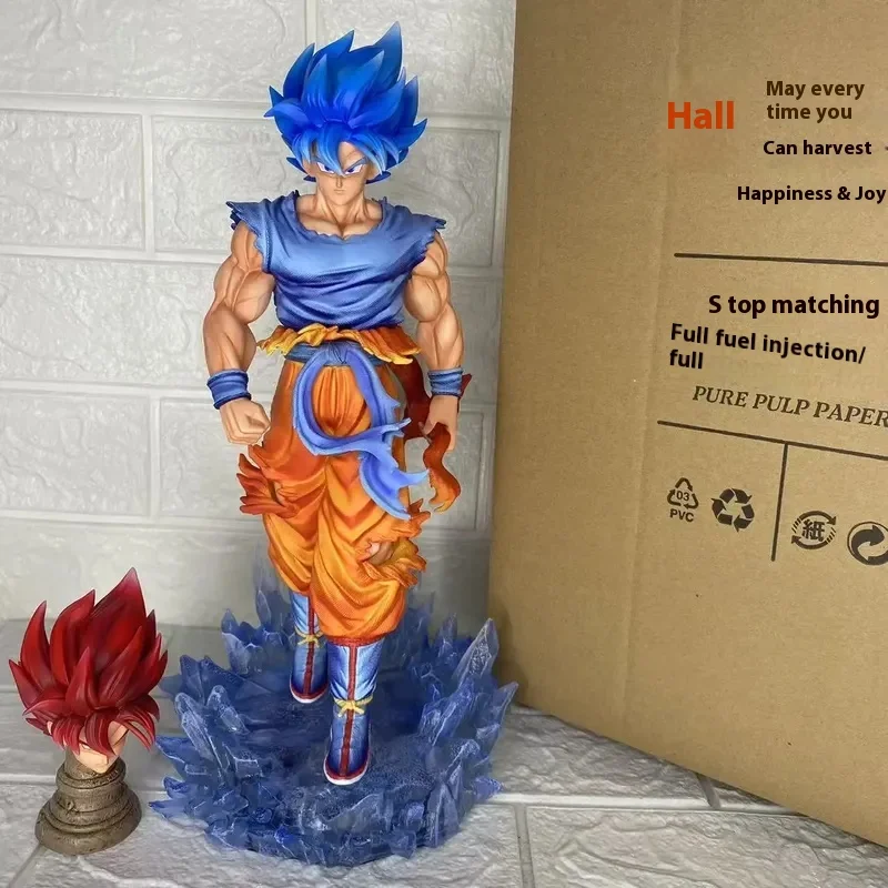 

Jt Goku Statue Dragon Ball Z Super Saiyan Goku Figure Replace Head Led Base Model Toy Gifts Luminous Statue Anime Toy Ornament