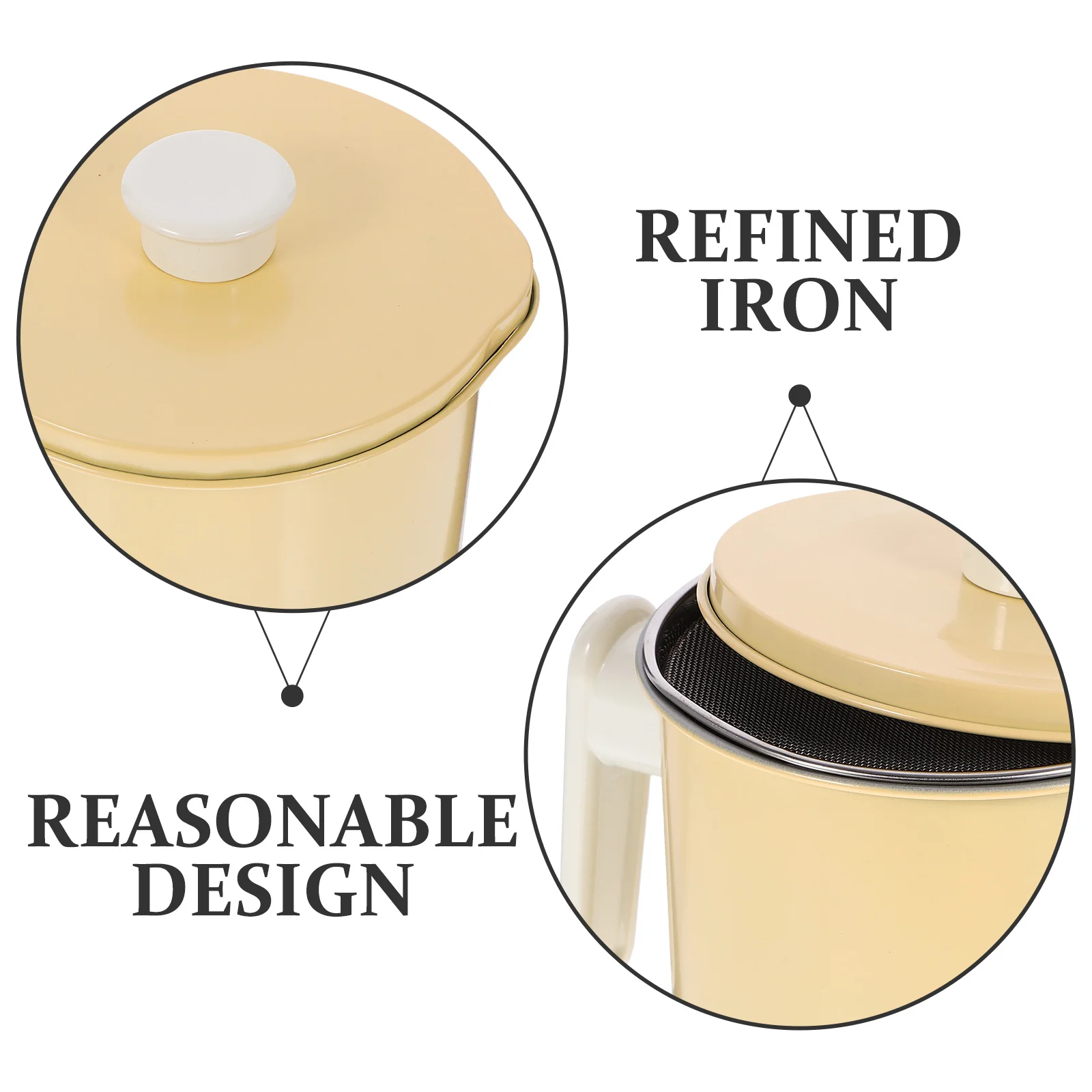 

Oil Pot Large Capacity Fine Mesh Grease Container Leak-Proof Oil Strainer Jug Thick Handle Non-Slip Kitchen Fat Storage