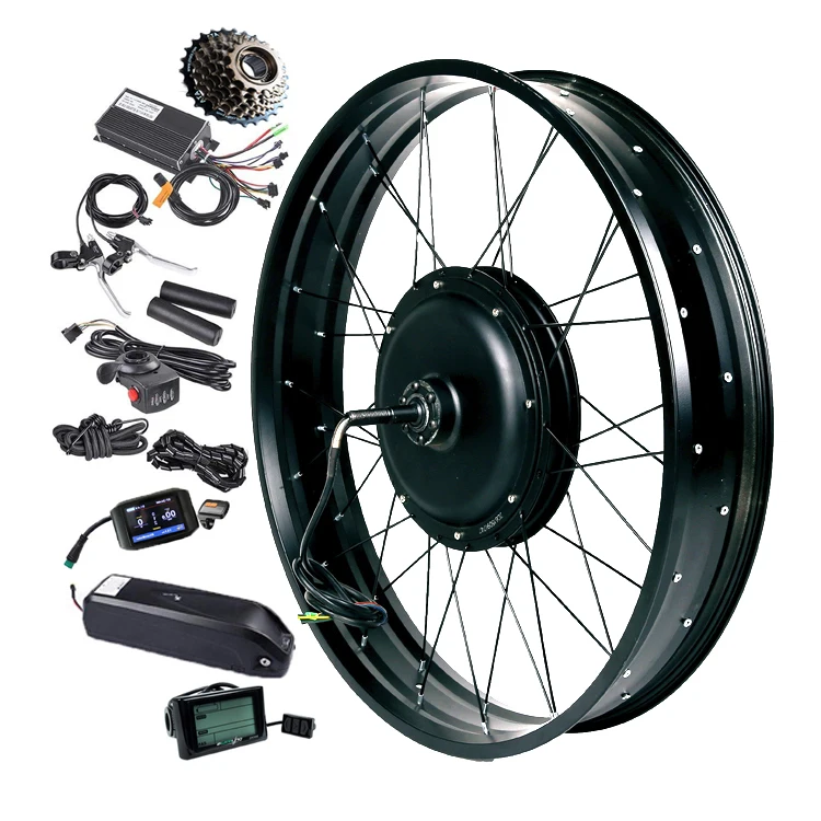 

2023 Manufacture 20 26 Fat Tire Electric Bike Kit 48v 2000w Conversion Kit Ebike With 190mm Dropout