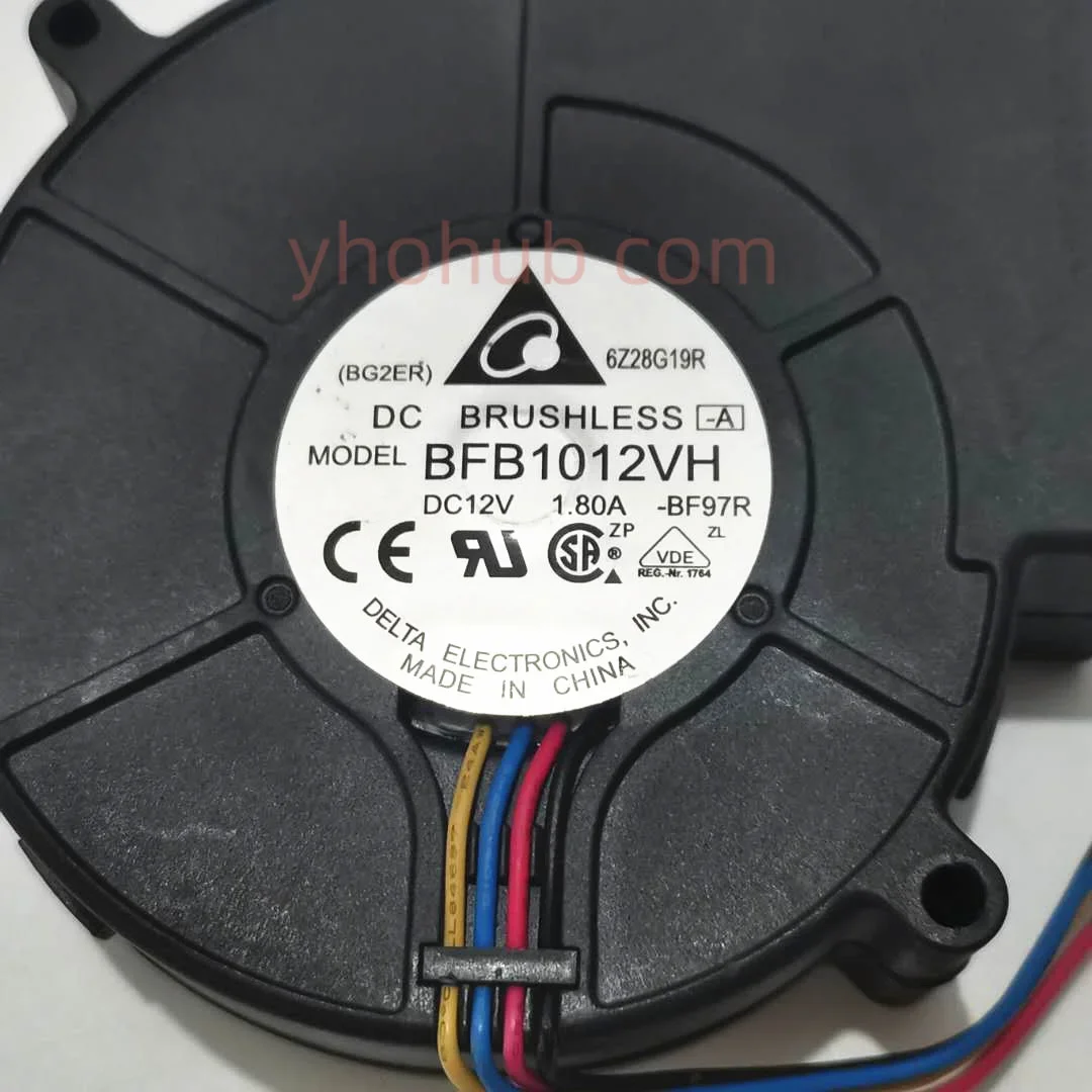 

Delta Electronics BFB1012VH BF97R DC 12V 1.80A 97x97x33mm 4-Wre Server Cooling Fan