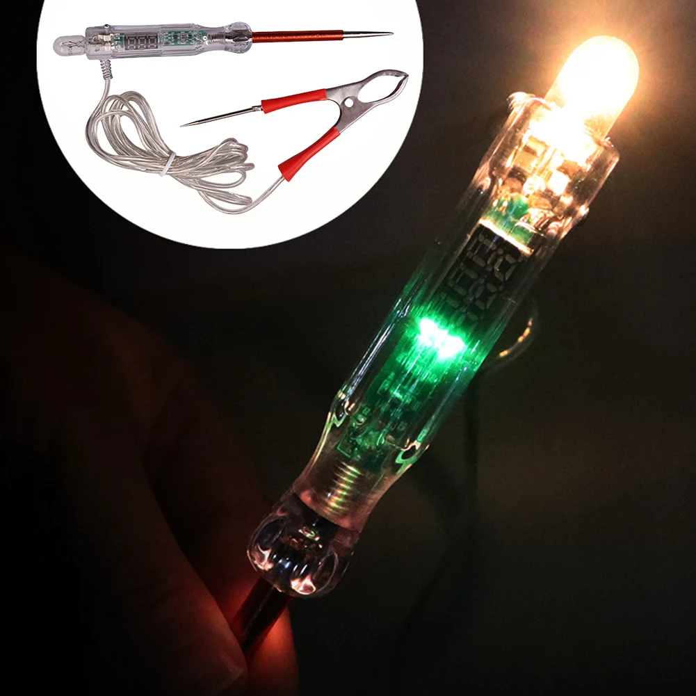 

6V/12V/24V Probe Test Pen Light Bulb Digital Display Auto Light Probe Pen Dual-color LED Light Automotive Motorcycle Accessories