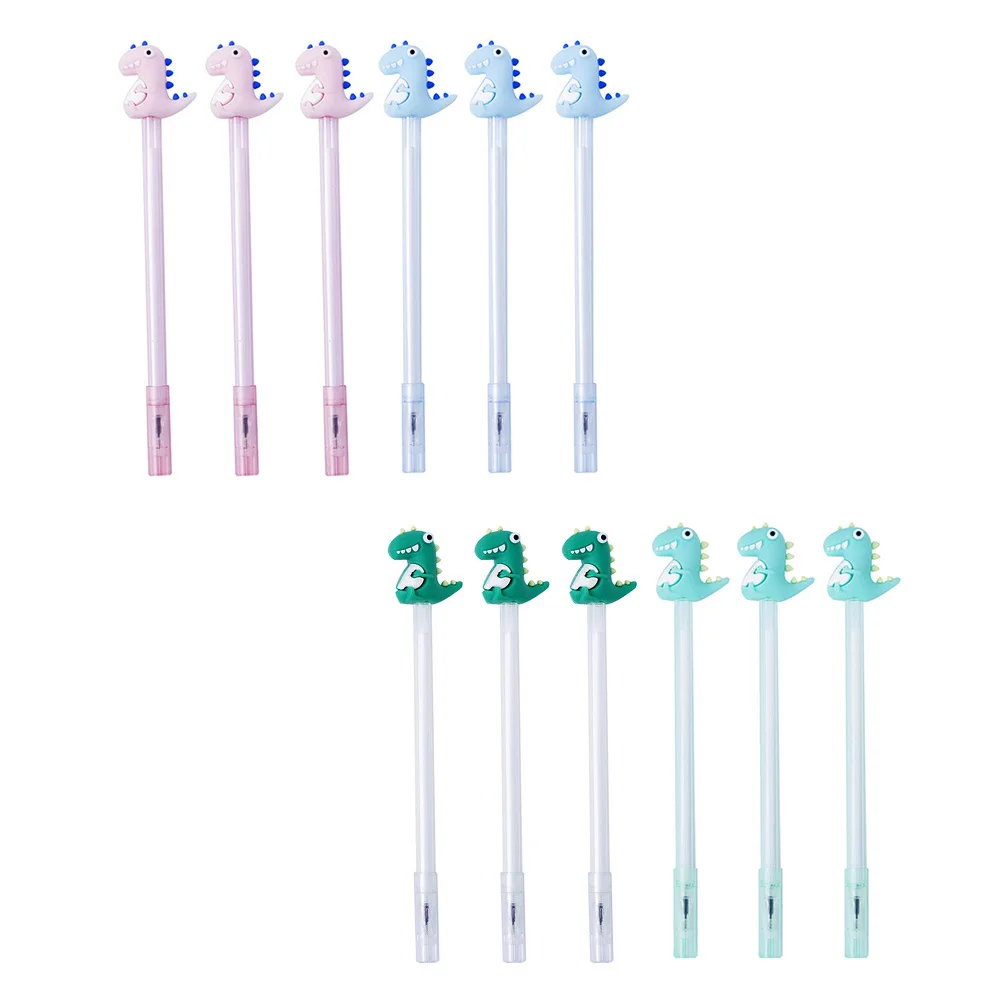 12pcs Neutral Pens Cartoon Dinosaur Design Smooth Writing For School Office Kids Kawaii Multi-Function Student Supply