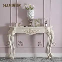 European-Style Porch Decorative Desk Console Table Entrance Cabinet For Living Room Home Furniture Wooden White Entrance Table