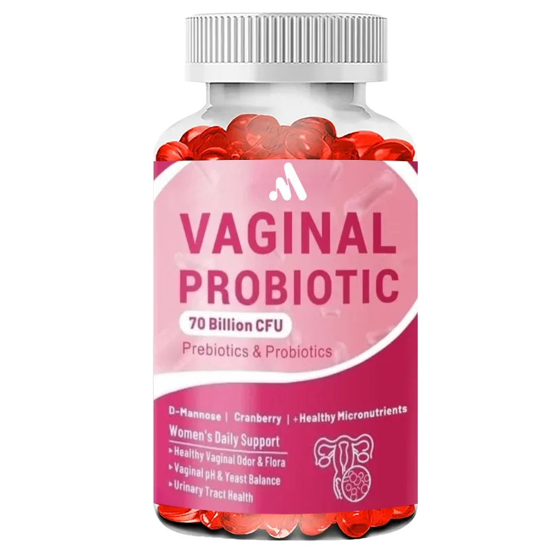 Probióticos Vaginales Femeninos, 70 Mil Millones de UFC para la Salud General, Equilibrio del pH, Prebióticos, Arándanos, D-manosa - 60 Cápsulas