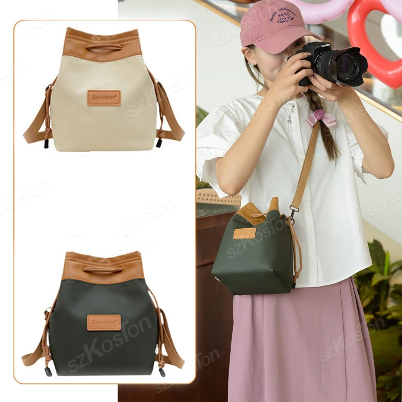 DSLR 가방 핸드백, PU 숄더백, 카메라 케이스, 휴대용 사진 작가 크로스바디 백, 소니 니콘 캐논 파나소닉 후지