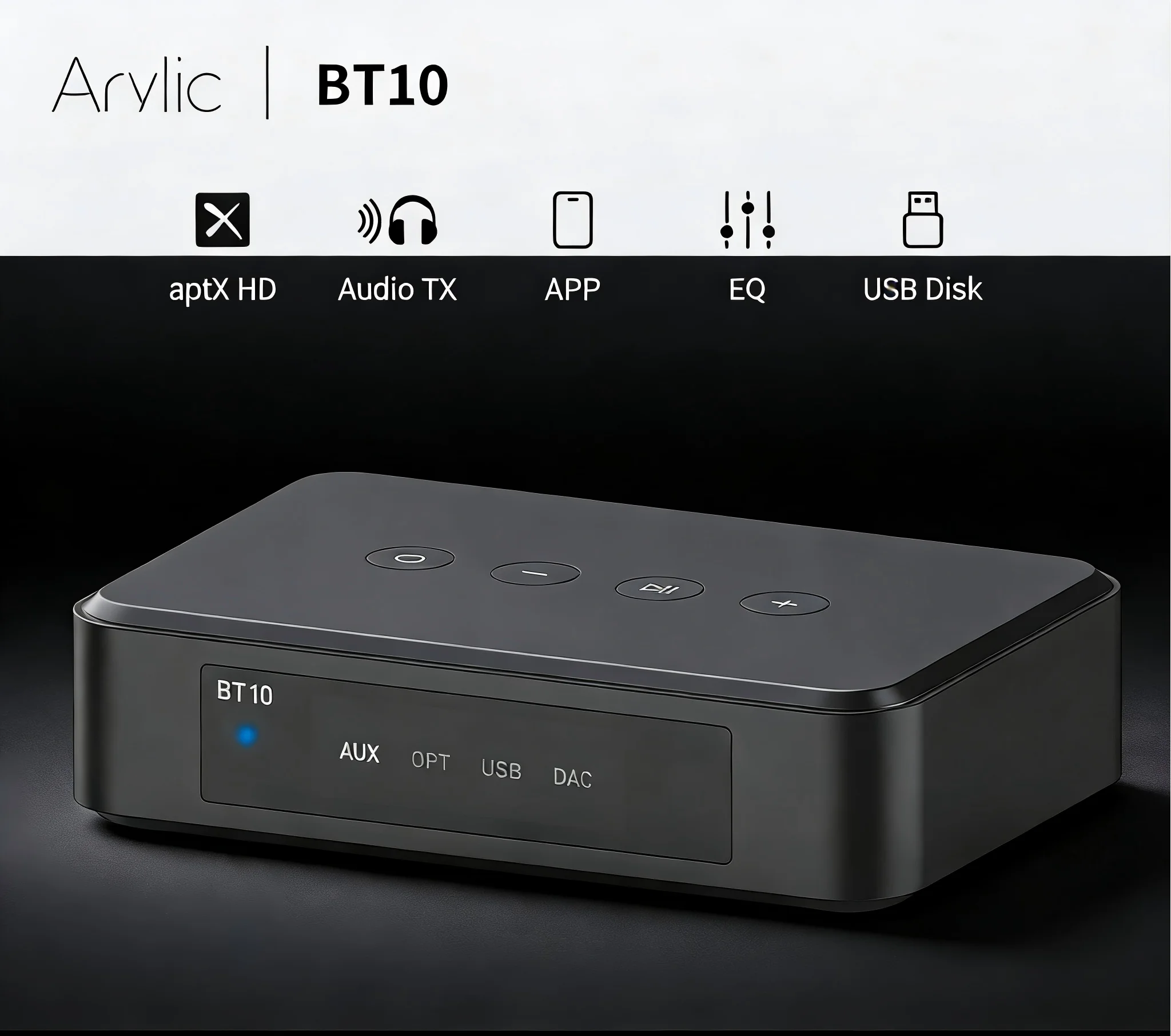 

Arylic BT10 Wireless Audio Video Receiver – HiFi Bluetooth 5.0 Music Adapter with AUX/Optical/USB/DAC Inputs