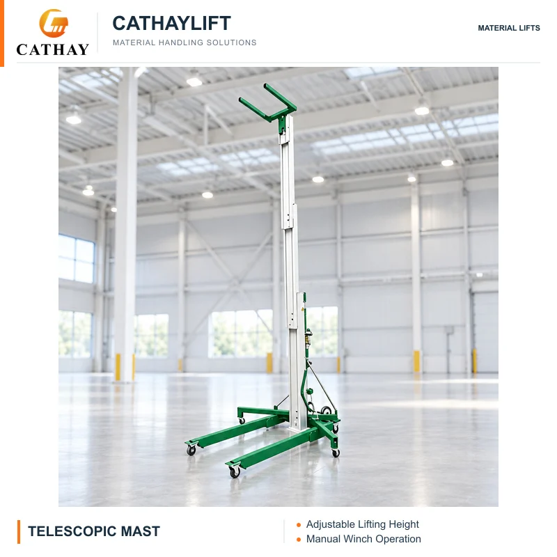 CATHAYLIFT 3.5m Manual Duct Lift Material Lift Straddle Lift for Ceiling Installation