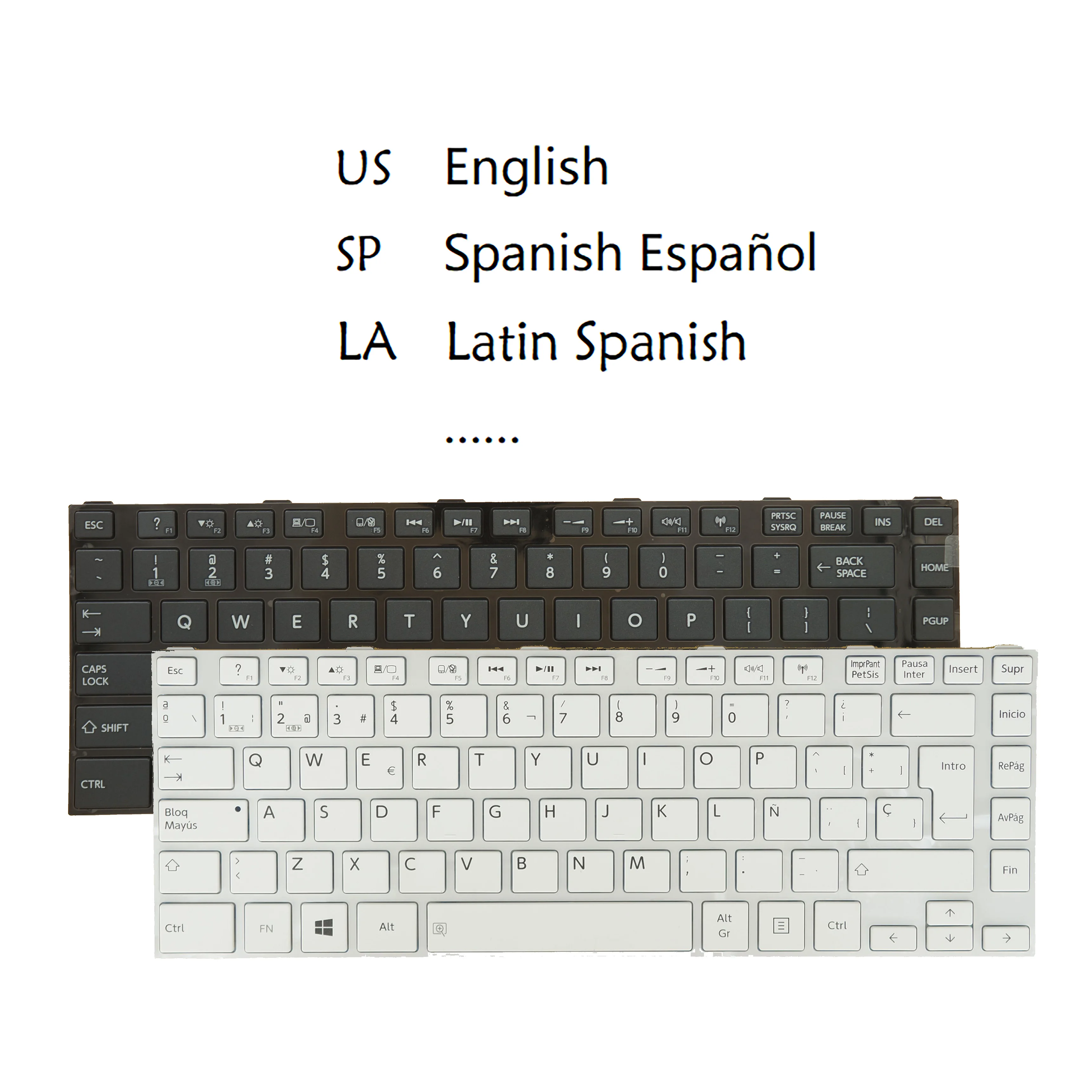 US English LA Spanish Laptop klawiatura do satelity Toshiba L800 L830 L805 L805D L840 L845 L840D L845D M800 M805 M840 M845