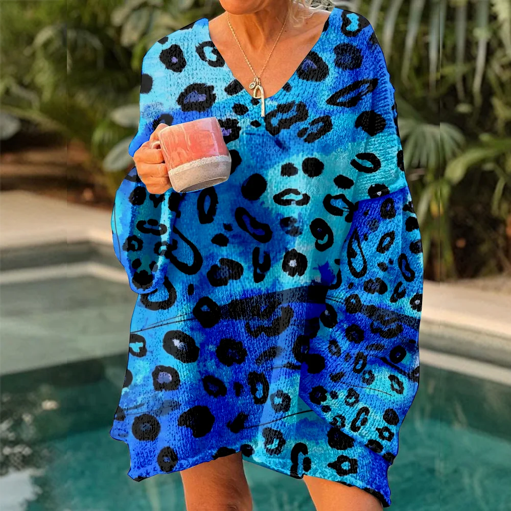 

Осень-зима вязаные свитера с леопардовым принтом женские свитера большого размера 2025 легкий пуловер модные мягкие джемперы Y2k для девочек