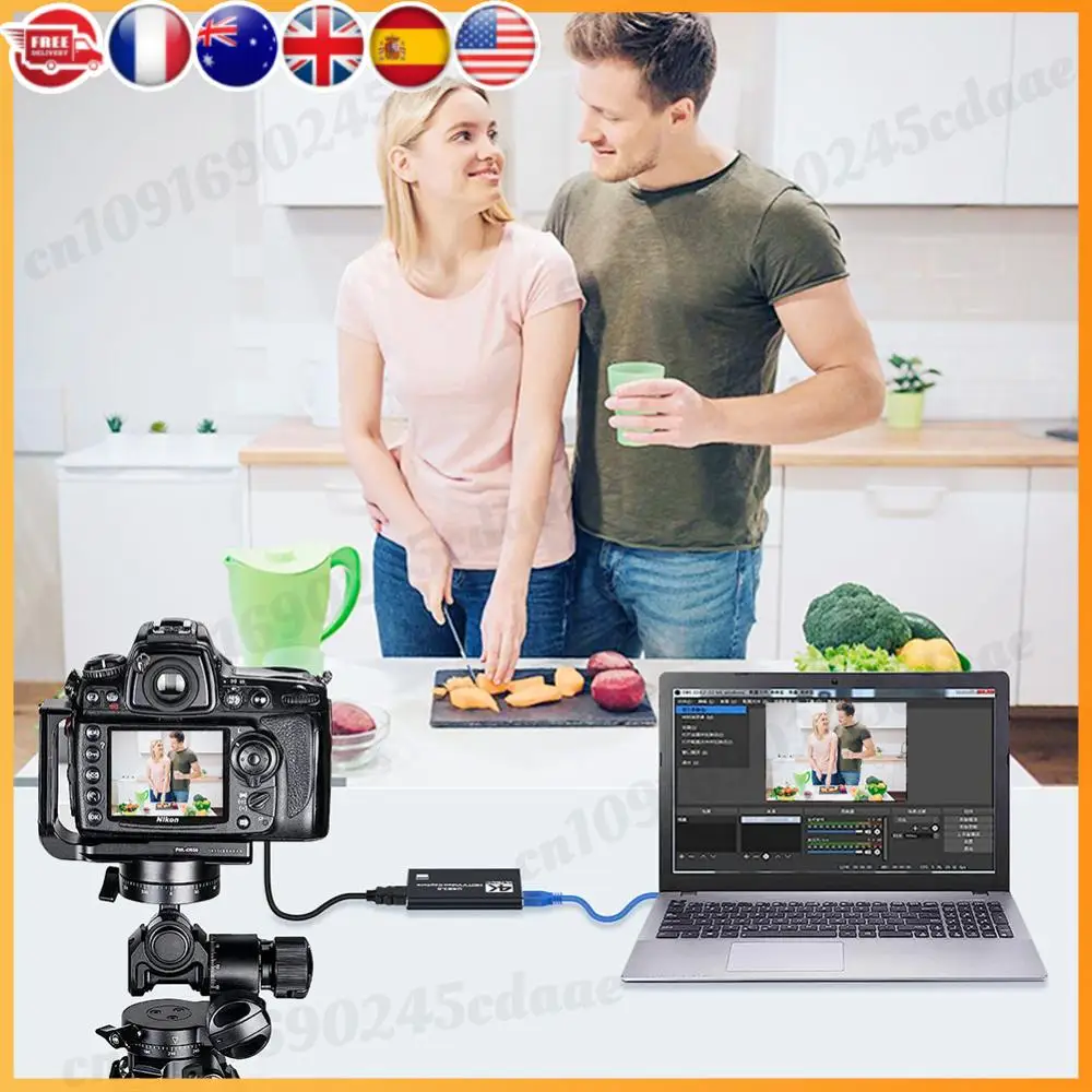 

USB 3.0 4K HDMI-совместимая карта захвата 1080P 60FPS Игровая карта захвата работает для PS4/камеры/ПК