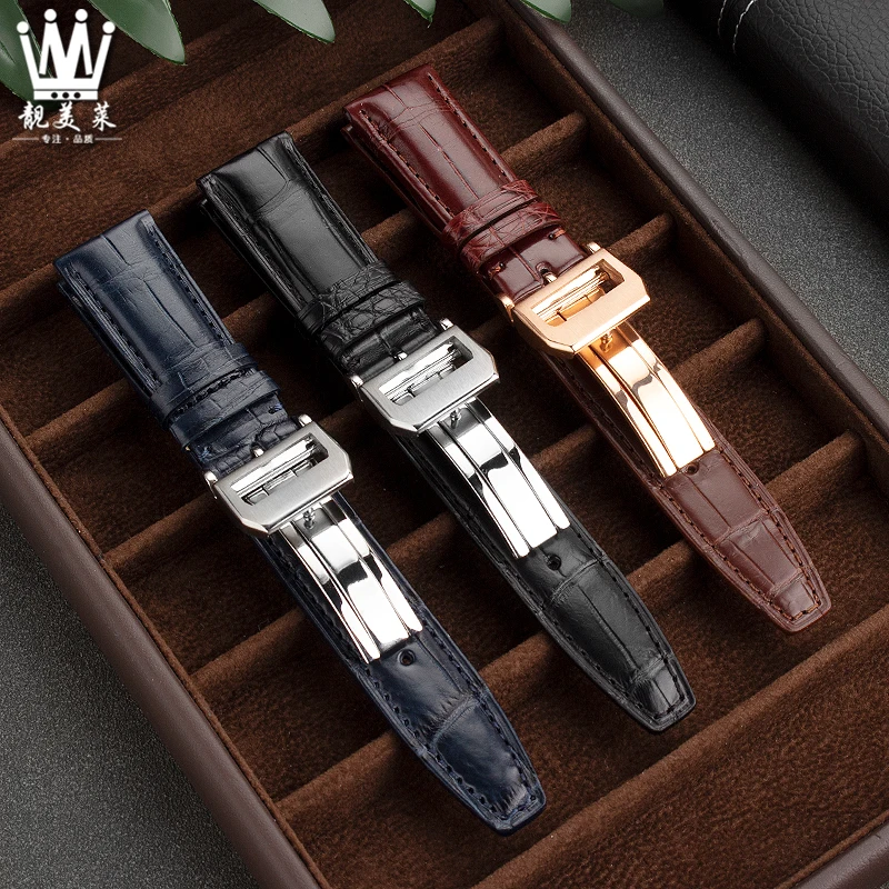 High quality wrist belt For IWC Watch strap Portuguese 7 Portofino crocodile Leather watchband men 20mm 21mm 22mm Metal buckle