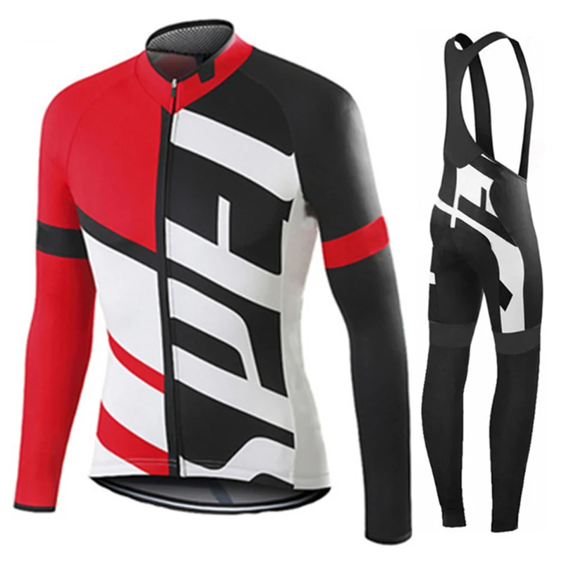 

2024 Autumn Cycling Jersey Bib Pants Set Ropa Ciclismo Bicycle MTB Clothing Road Bike Suit Men Long Sleeve Bicicleta Set