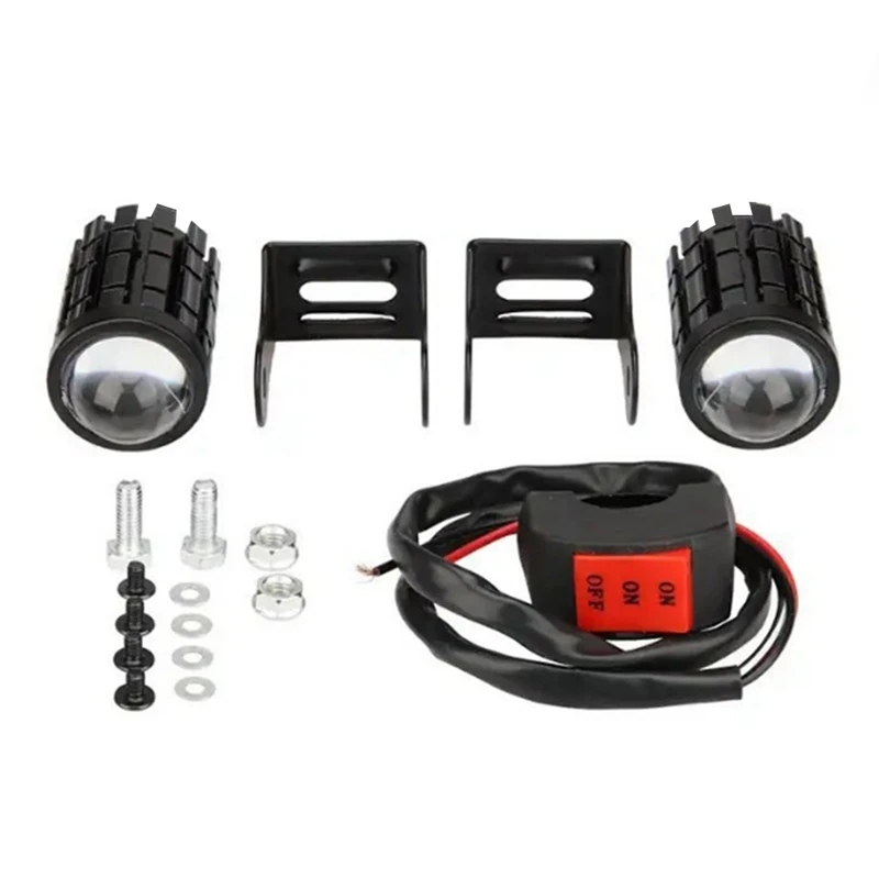 M0t-r12-80V faro LED para motocicleta 12W Mini luz LED de conducción focos antiniebla blanco + luz ámbar impermeable