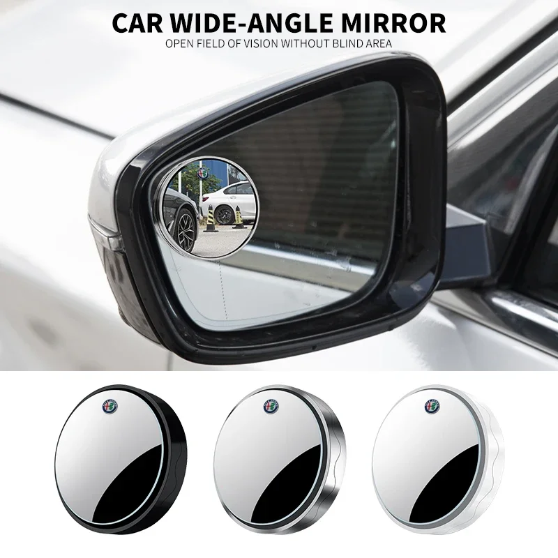 2Pcs 360 Degree Adjustable Blind Spot Mirror For Alfa Romeo Giulia Giulietta 159 156 MITO Stelvio 147 Sportiva Car Accessories