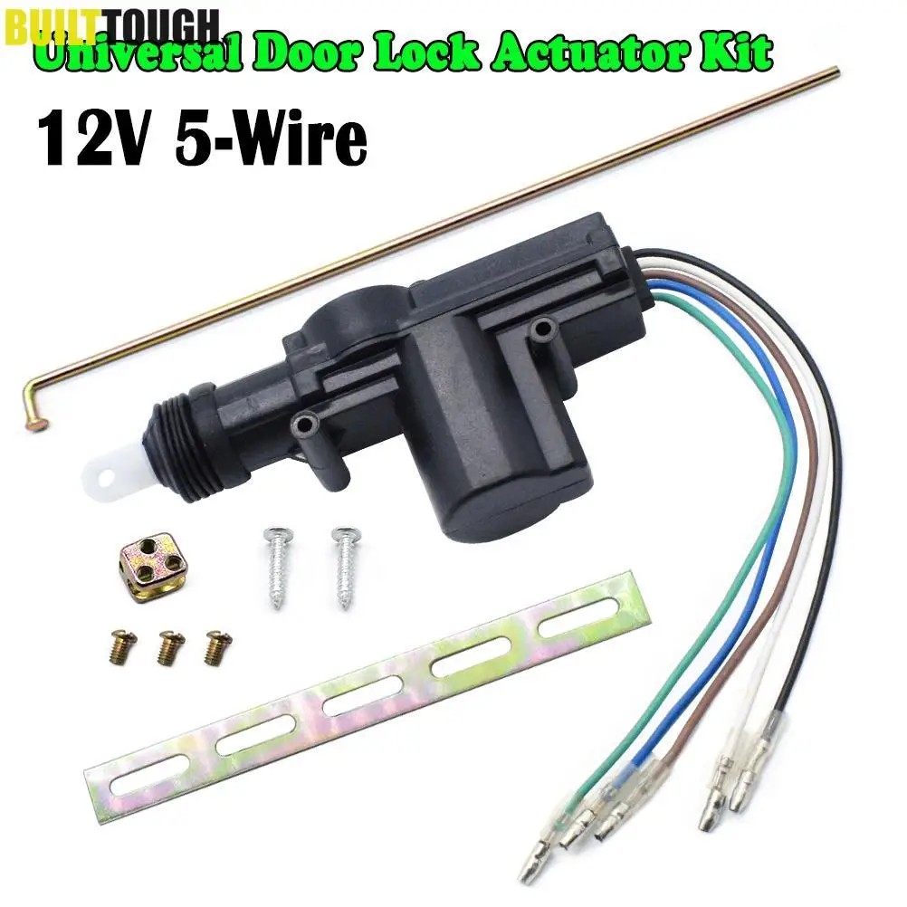 Universal Power Door Lock Actuator Motor 5 Wire 12V Car Locking System Alarm Entry System Keyless Single Gun Type Kit Auto DIY