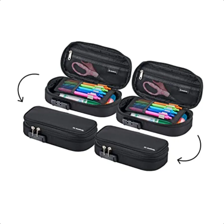 astuccio-con-chiusura-per-documenti-scolastici-da-ufficio-borsa-organizer-da-viaggio-compatta-ad-alta-capacita-leggera-nera-confezione-da-2