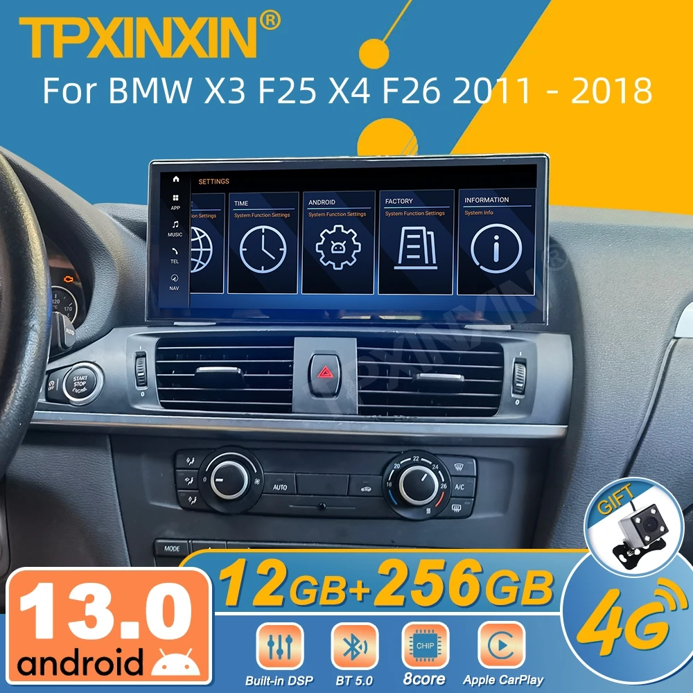 UltraThin 12.3'' Screen For BMW X3 F25 X4 F26 2011 - 2018 Android Car Radio Multimedia Player Wireless Carplay Autoradio Stereo