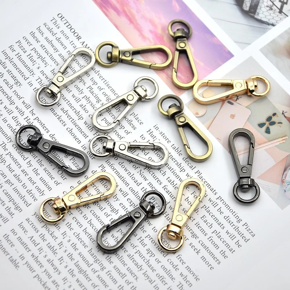 5pcs Metal Lobster Clasp Keychain Swivel Hooks Webbing Strap Clips Buckle Bag Connector DIY Hardware Accessories